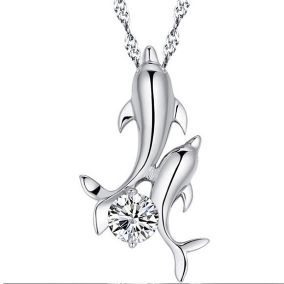 Jewelry - Beautiful Dolphin Sterling Silver CZ Necklace Jewelry - Beautiful Dolphin Sterling Silver CZ Necklace